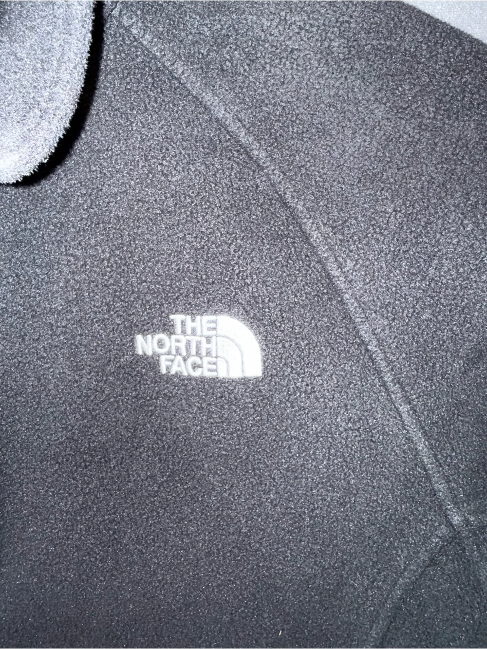 The North Face Dark Gray Fleece Jacket with White Logo